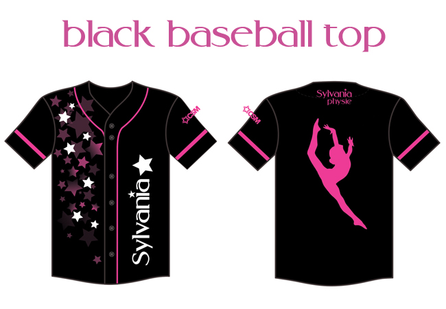 Sylvania Physie Club Uniform Black Baseball Top