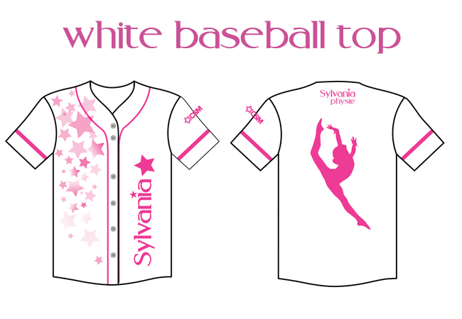 Sylvania Physie Club Uniform White Baseball Top